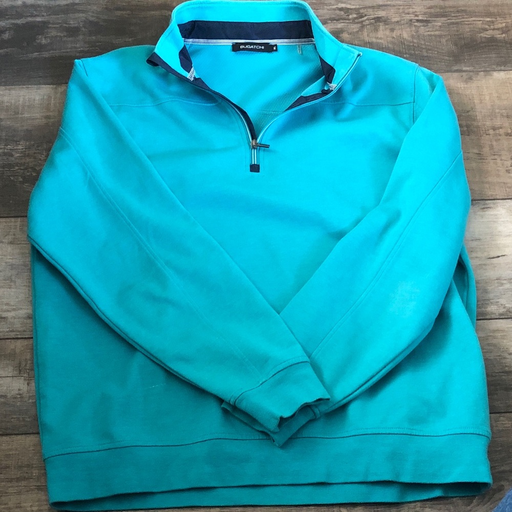 Bugatchi Men's Aqua Zip Up Sweater
